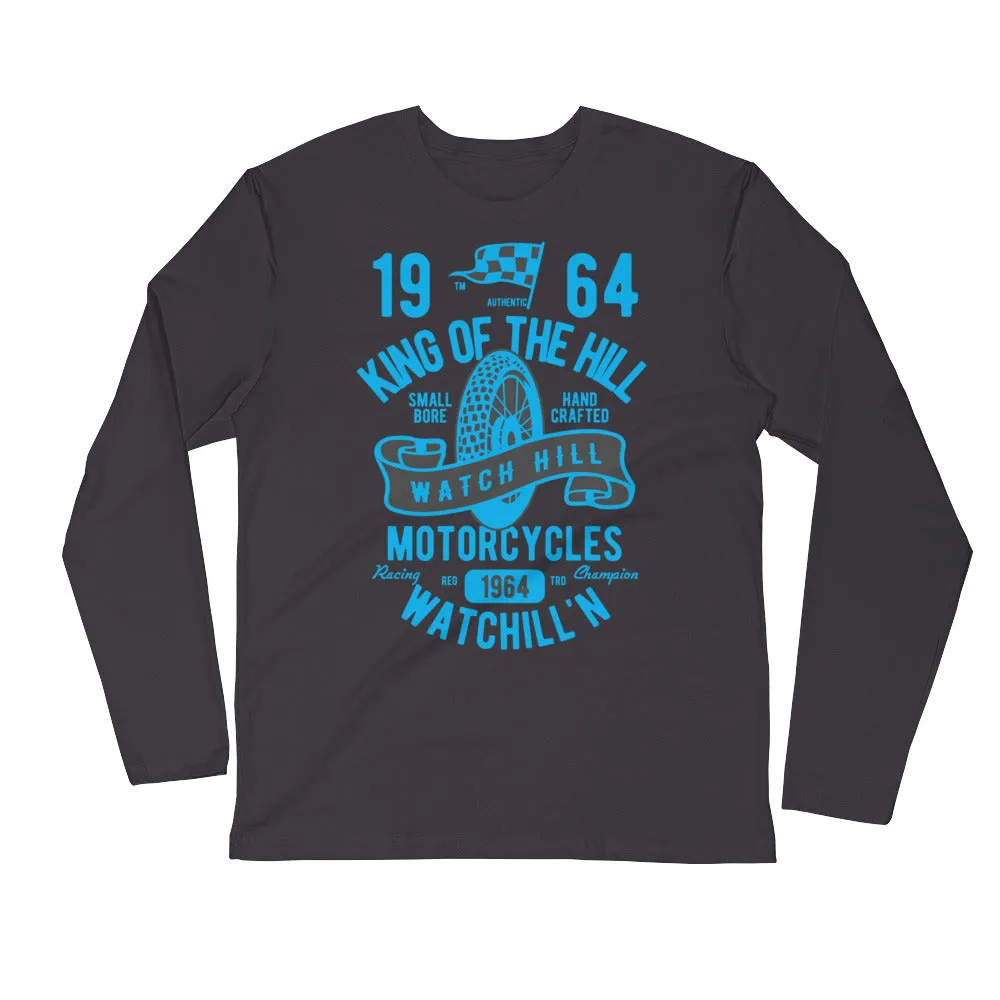 Watchill’n ‘King of the Hill’ Premium Long Sleeve Fitted Crew (Blue)