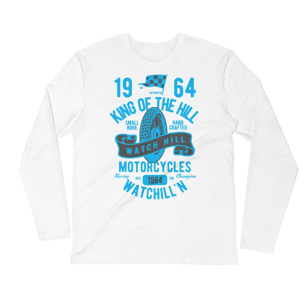 Watchill’n ‘King of the Hill’ Premium Long Sleeve Fitted Crew (Blue)