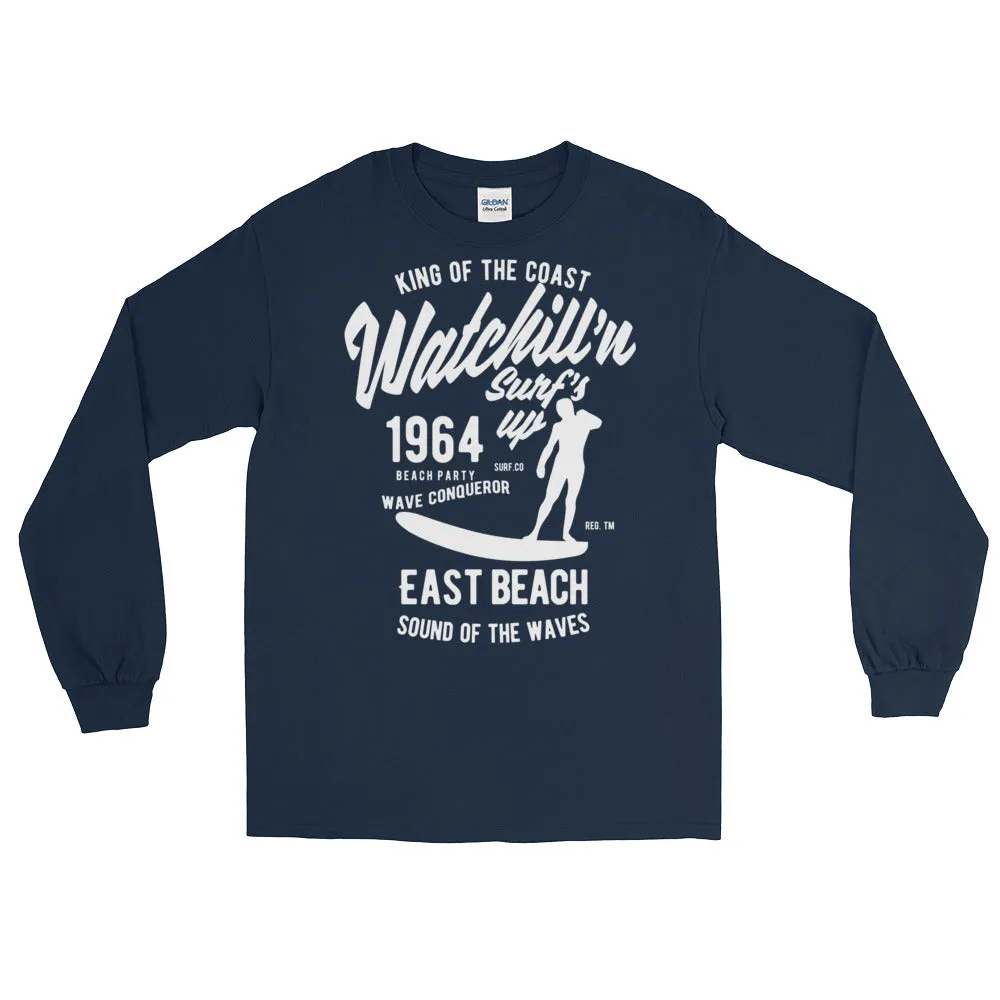 Watchill'n 'Surf's Up' - Long-Sleeve T-Shirt (White)