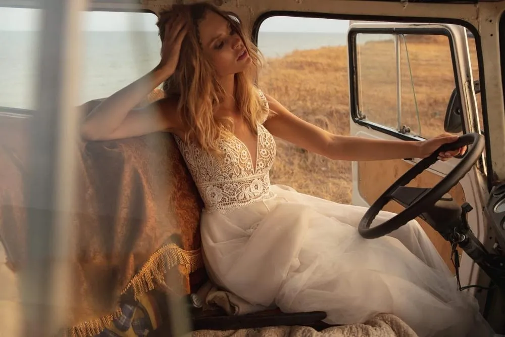 Wedding Dresses V Neck Lace