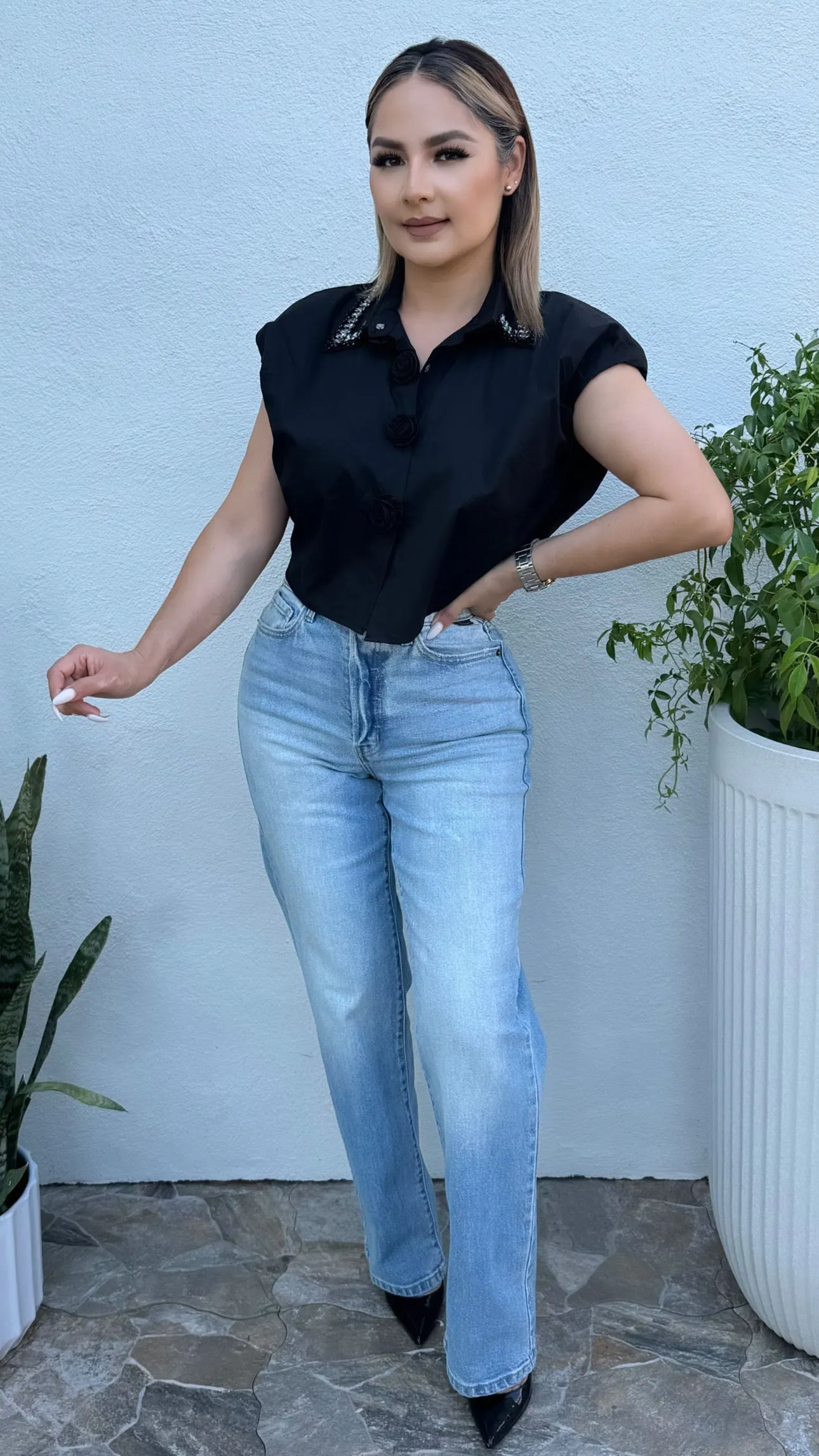 WESLEY BLACK BLOUSE