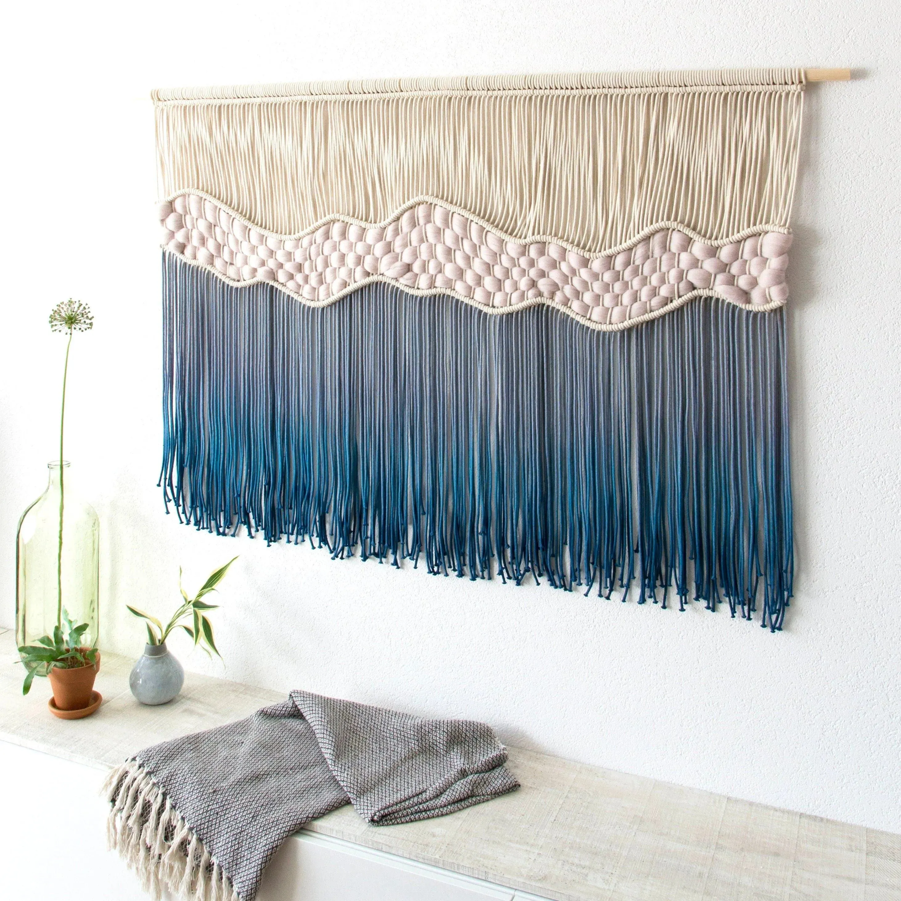 Where The Waves Break Extra Large Dye Macrame Wall Hanging