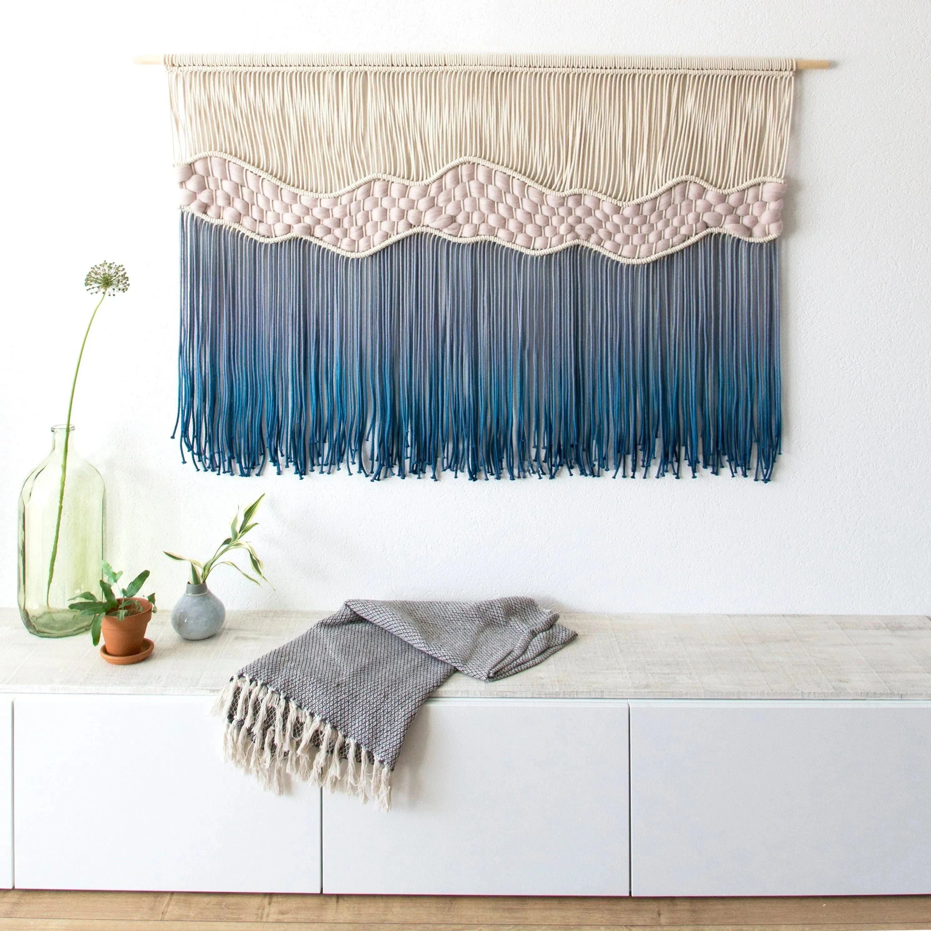 Where The Waves Break Extra Large Dye Macrame Wall Hanging