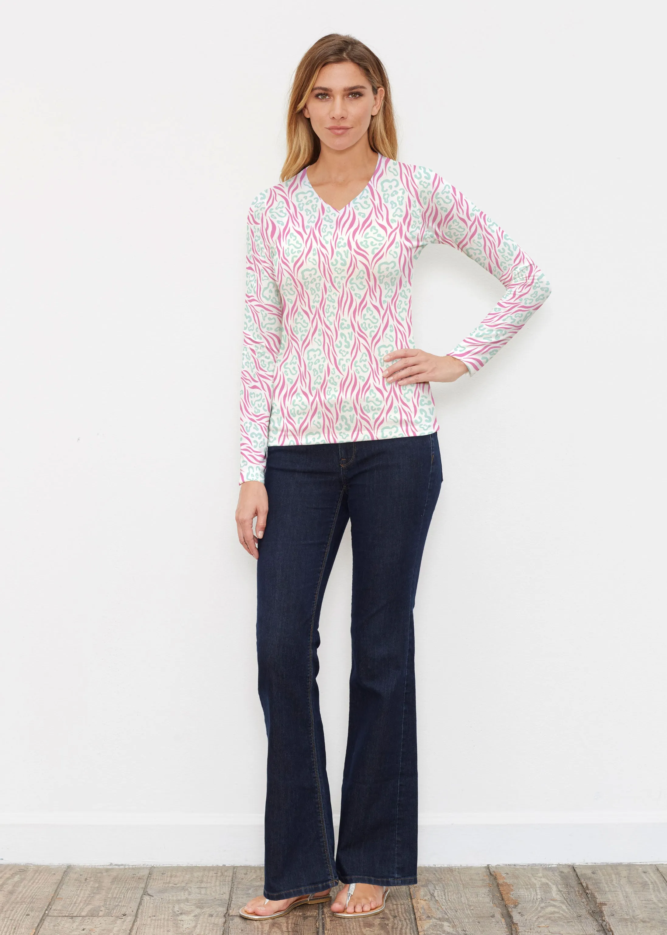 Wild Duo Berry (7937) ~ Butterknit Long Sleeve V-Neck Top