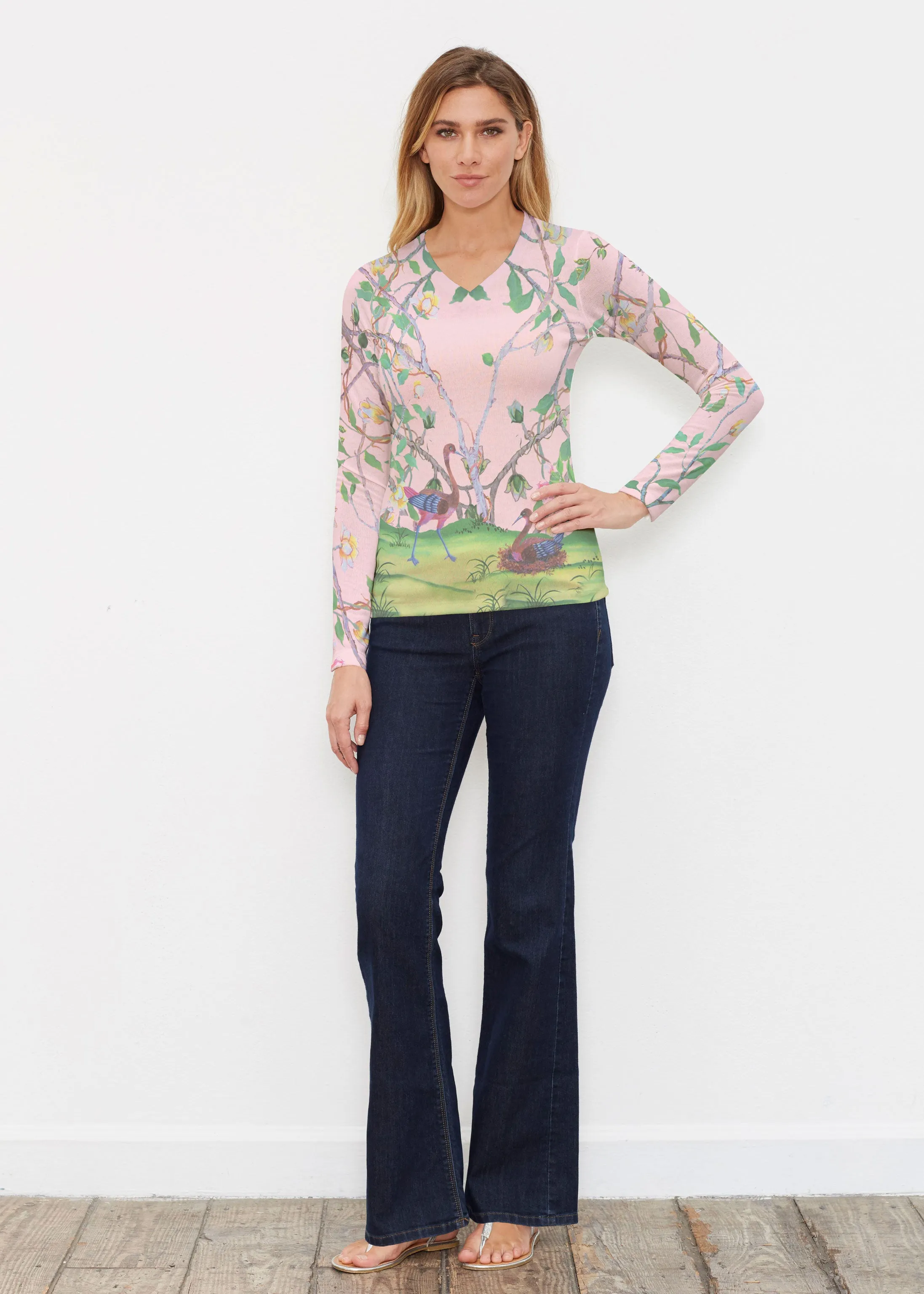 Wildwood Pink (19121) ~ Butterknit Long Sleeve V-Neck Top