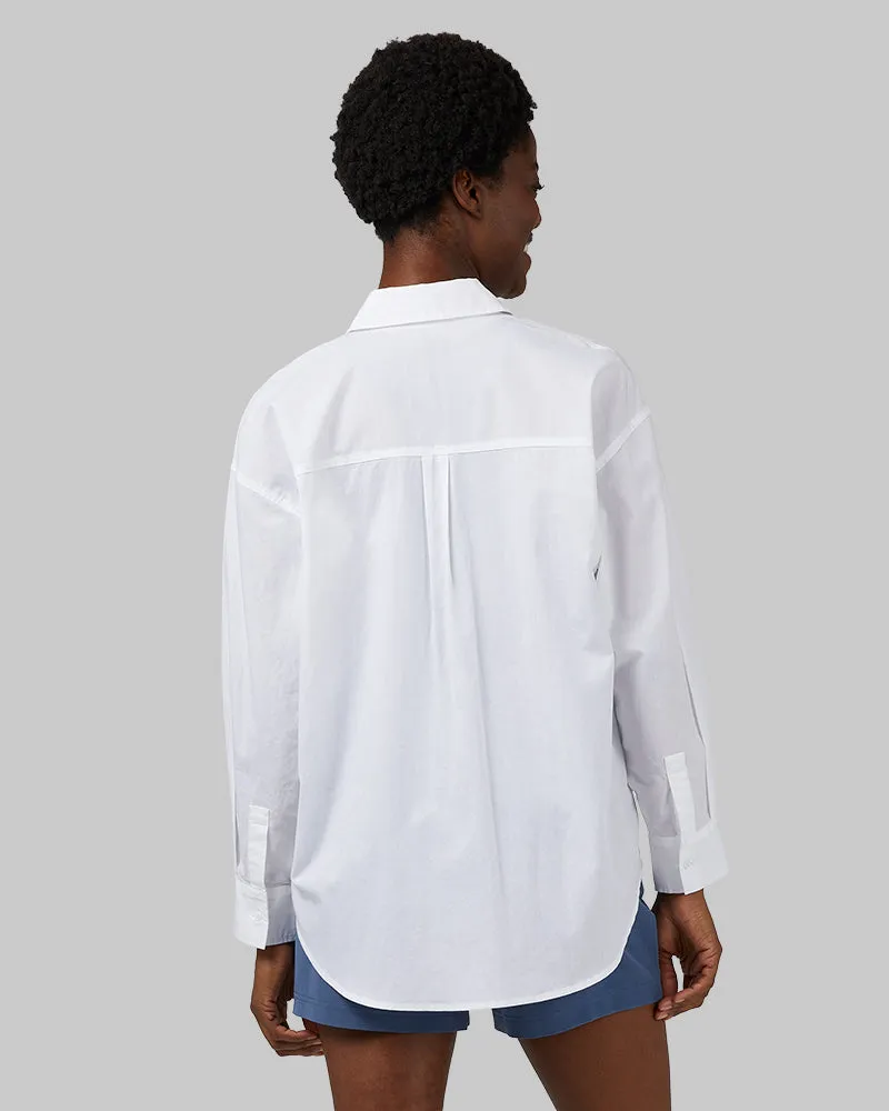 WOMEN'S OVERSIZED COTTON LONG SLEEVE BUTTON-UP