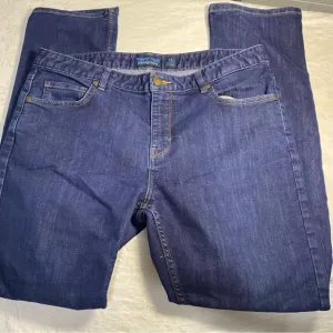 Women’s Patagonia Straight Leg Jeans Like New Stretch 32  Logo Colorful Stitch