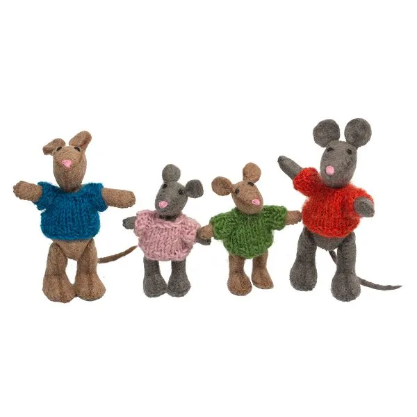 Wool Felt Mouse House Set