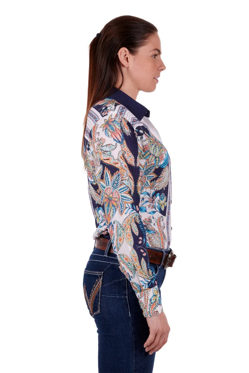 Wrangler Randa LS Ladies Shirt Navy/Multi