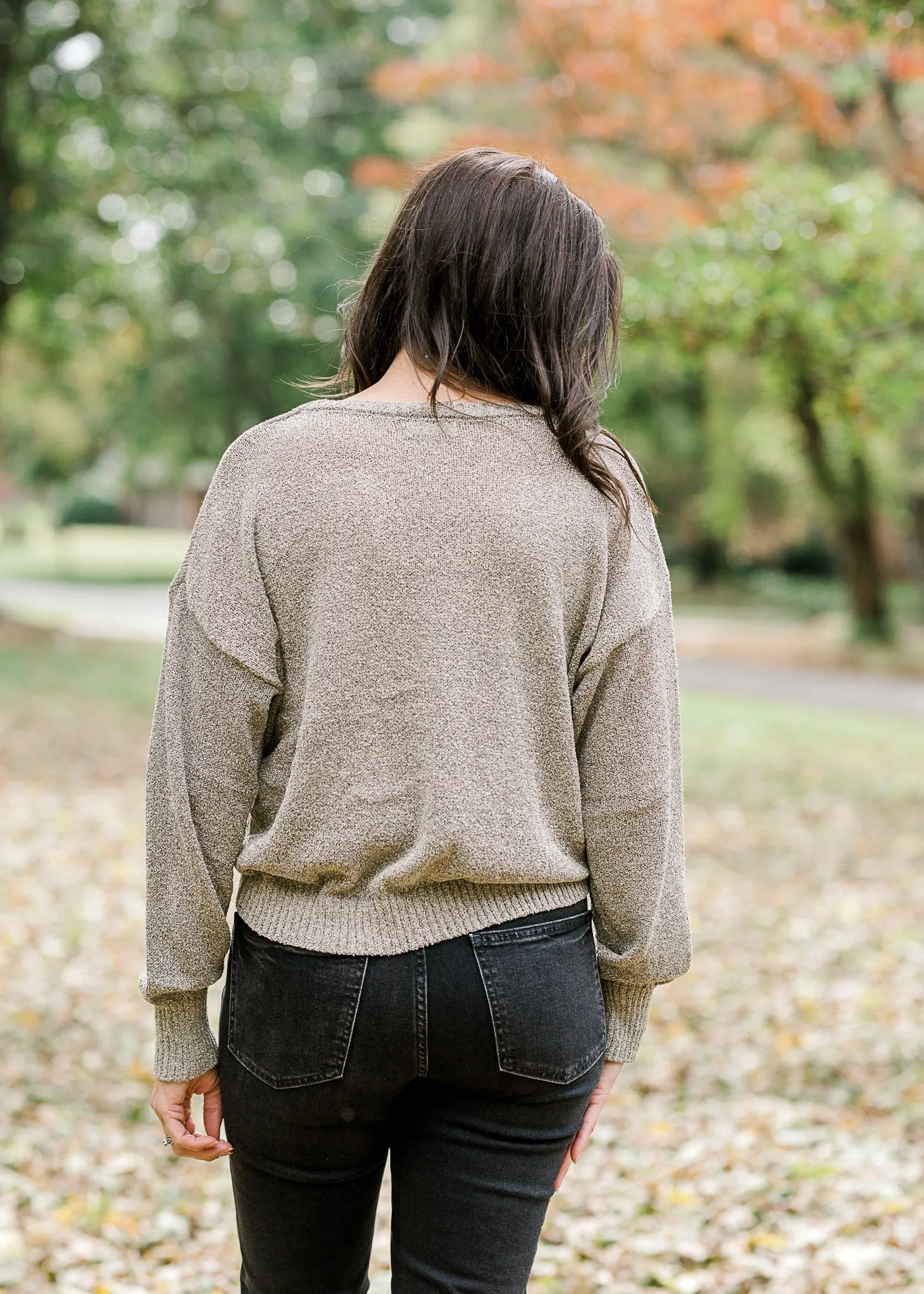 X Subtle Shimmer Taupe Sweater