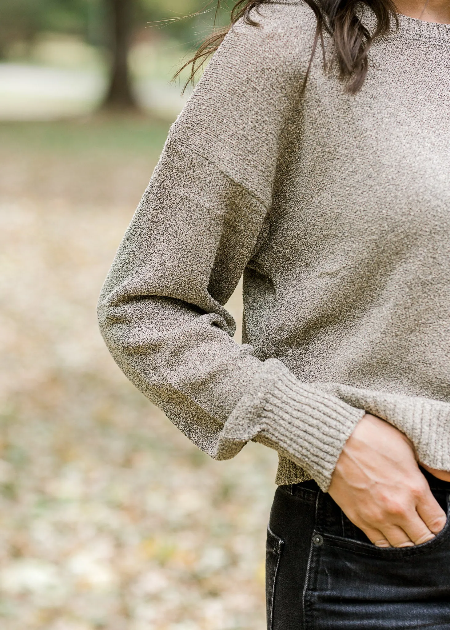 X Subtle Shimmer Taupe Sweater