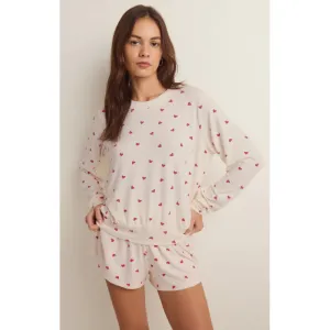 Z Supply Be Mine Heart Long Sleeve Top