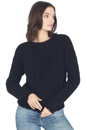 Zane Reverse V-Neck Sweater (Cachet Black)