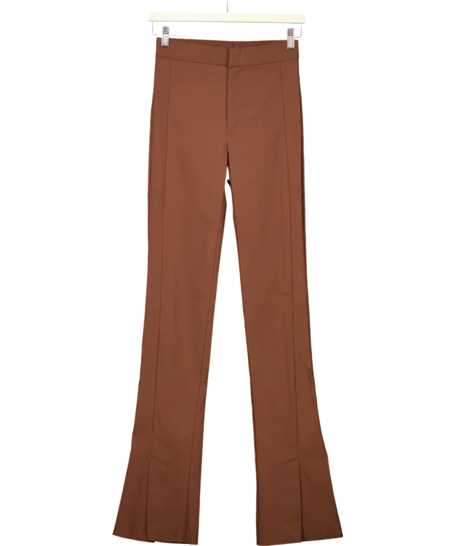 ZARA Brown Flared Trousers UK XS