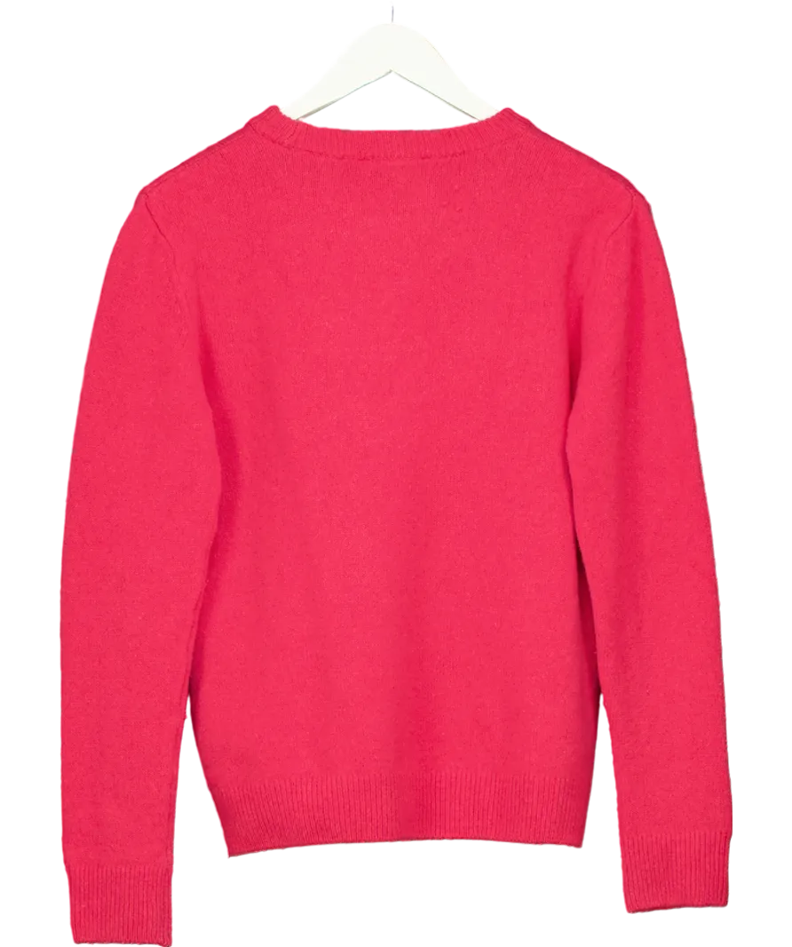 ZARA Red Cashmere Wool Blend Knitted Jumper UK M