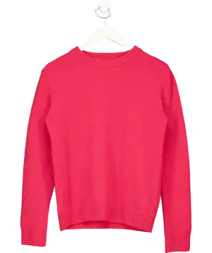 ZARA Red Cashmere Wool Blend Knitted Jumper UK M