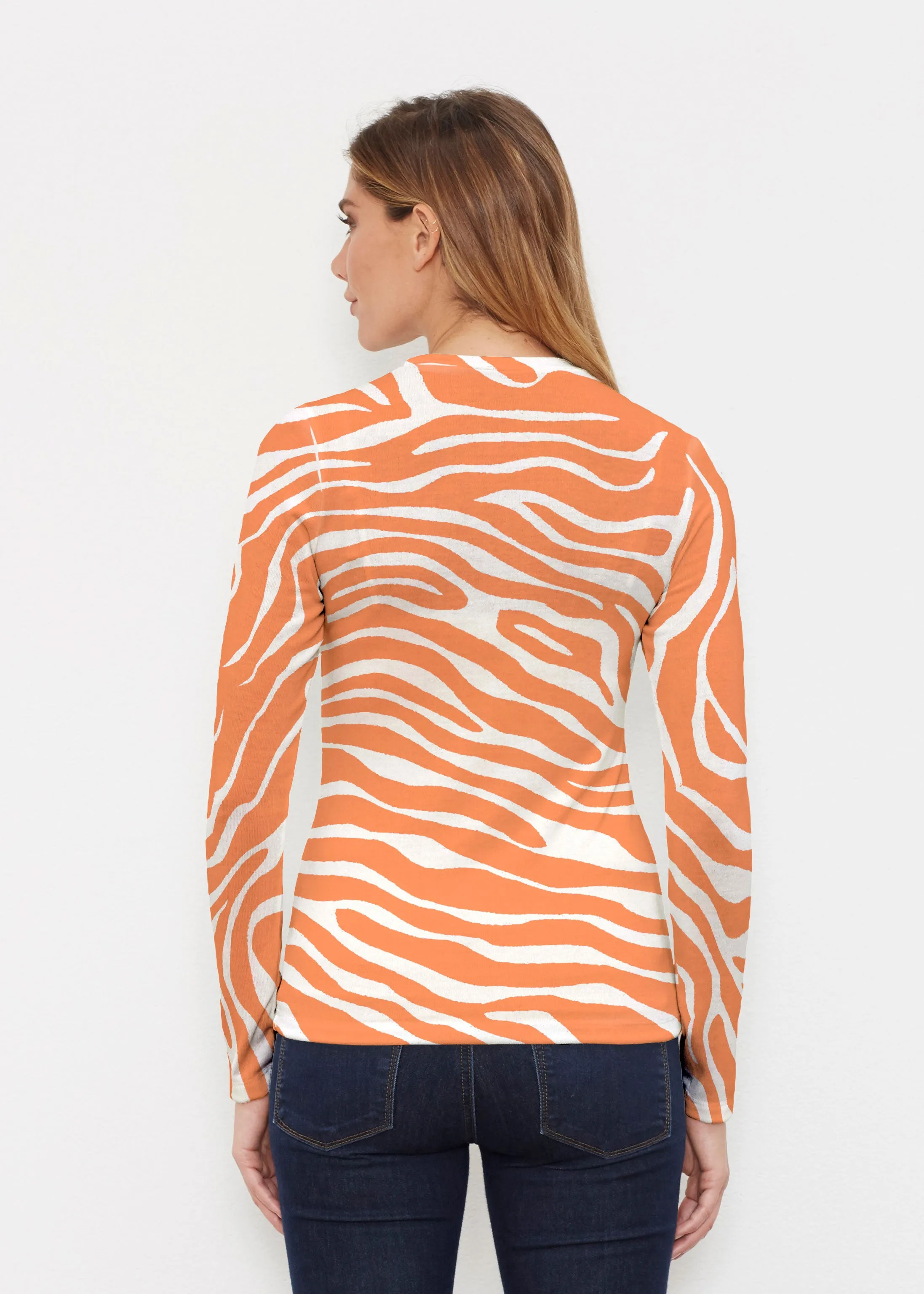 Zebra Orange (7042) ~ Butterknit Long Sleeve Crew Top