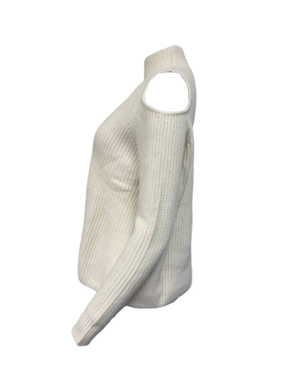 ZOE JORDAN Women's White Cashmere Wool Cutout Sleeve Sweater Size M/L NWOT