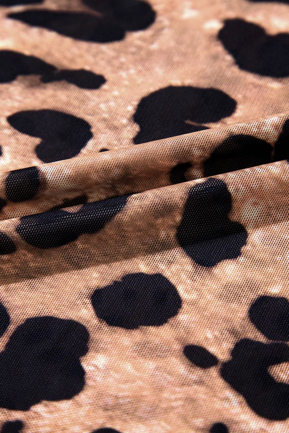 Zoey Leopard Mesh Long Sleeve Top