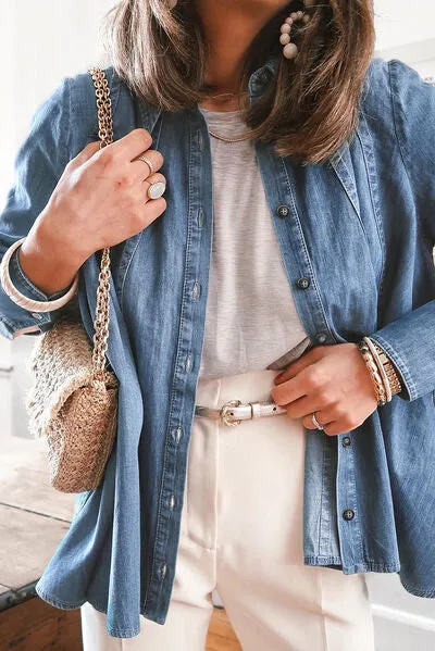 Zosia Button Up Collared Neck Denim Jacket