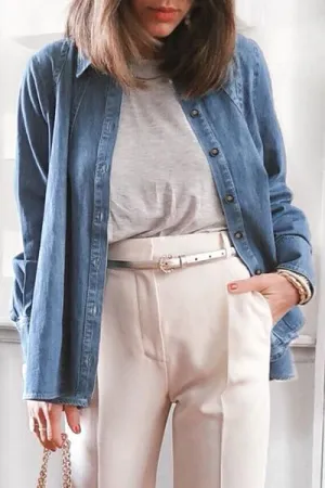 Zosia Button Up Collared Neck Denim Jacket